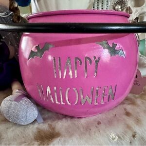 NEW! Pink Happy Halloween Cauldron Candy Large Handle Bucket